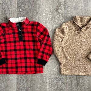 EXCELLENT CONDITION Lot Toddler Boy Buffalo Plaid Fleece Shirts Size 5T
